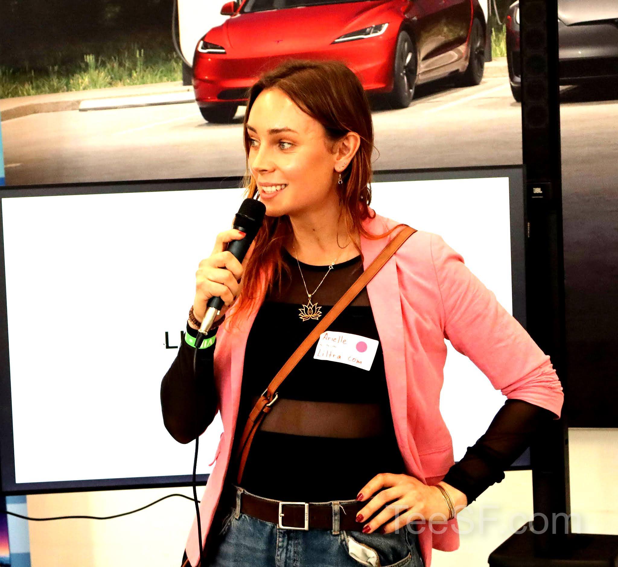 A photo from a pitch night event at Tesla in San Francisco.